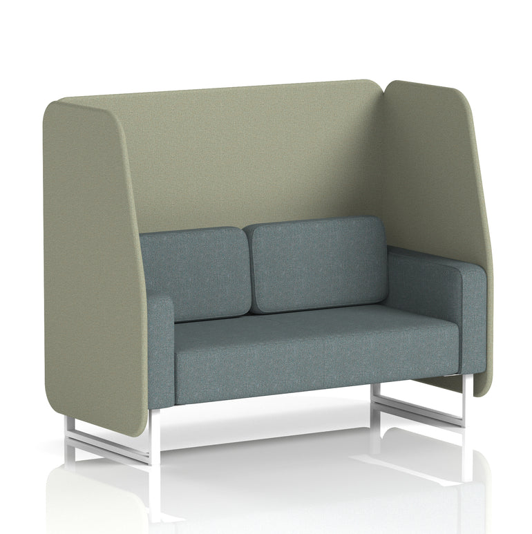Brixworth Open Office Booth Pod, 1–3 Seater, Multiple Two-Tone Colour Options, Black or White Frame, Plywood & Fabric, Self-Assembly, 10yr Frame/5yr Fabric Warranty