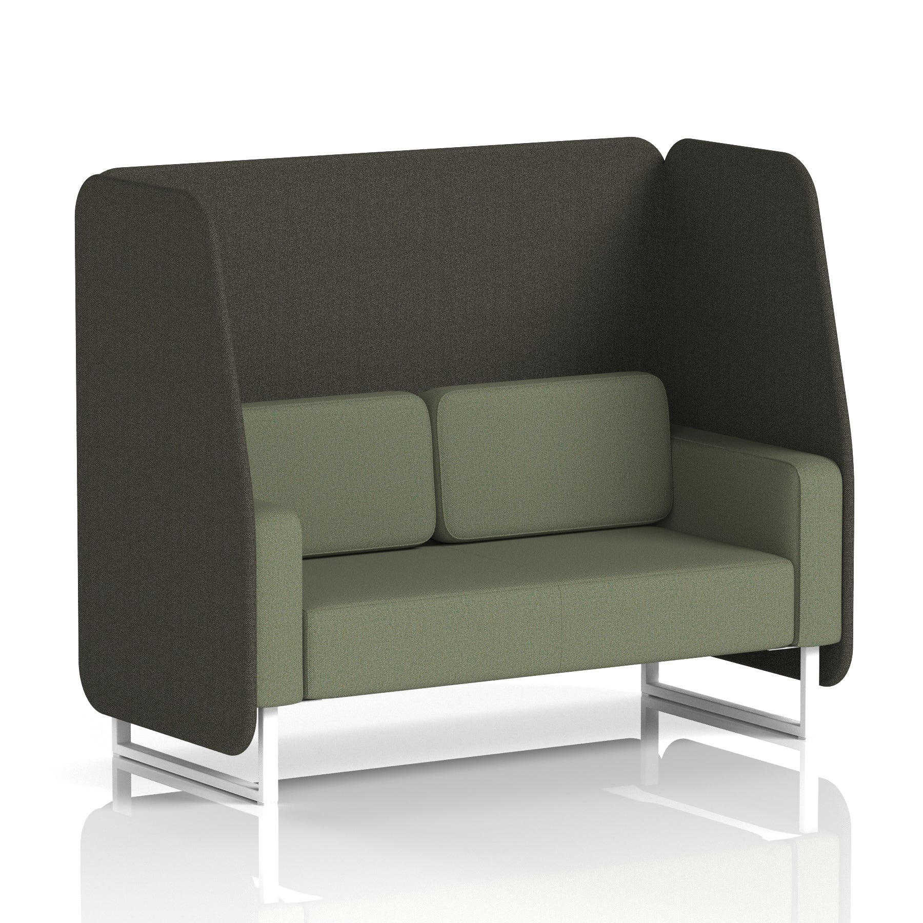 Brixworth Open Office Booth Pod, 1–3 Seater, Multiple Two-Tone Colour Options, Black or White Frame, Plywood & Fabric, Self-Assembly, 10yr Frame/5yr Fabric Warranty