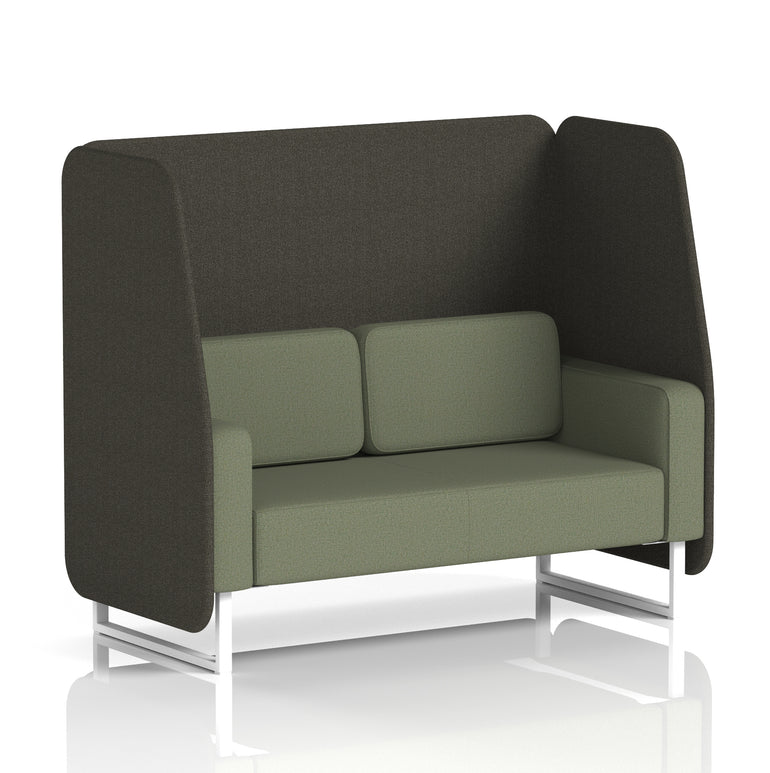 Brixworth Open Office Booth Pod, 1–3 Seater, Multiple Two-Tone Colour Options, Black or White Frame, Plywood & Fabric, Self-Assembly, 10yr Frame/5yr Fabric Warranty