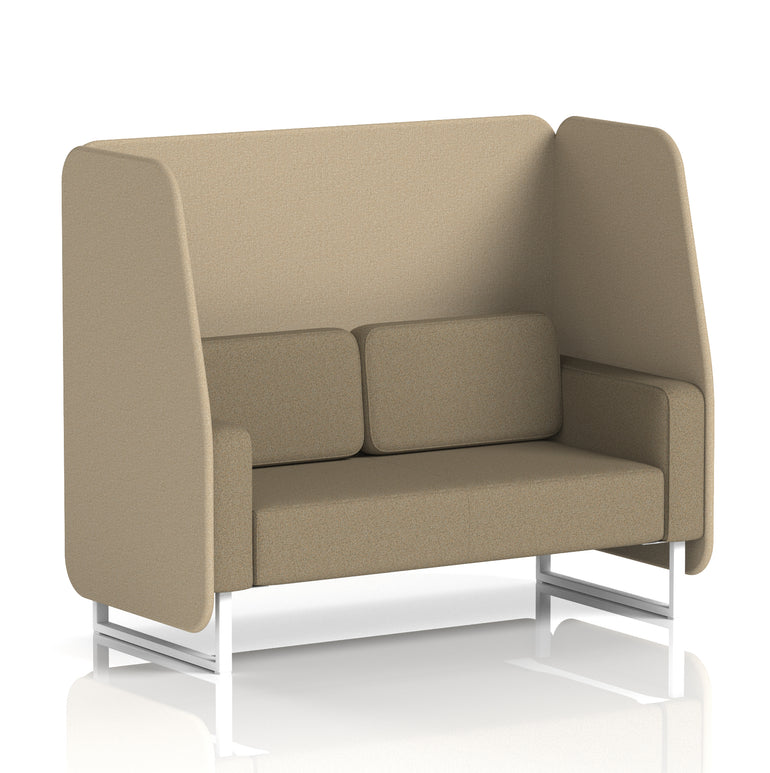 Brixworth Open Office Booth Pod, 1–3 Seater, Multiple Two-Tone Colour Options, Black or White Frame, Plywood & Fabric, Self-Assembly, 10yr Frame/5yr Fabric Warranty