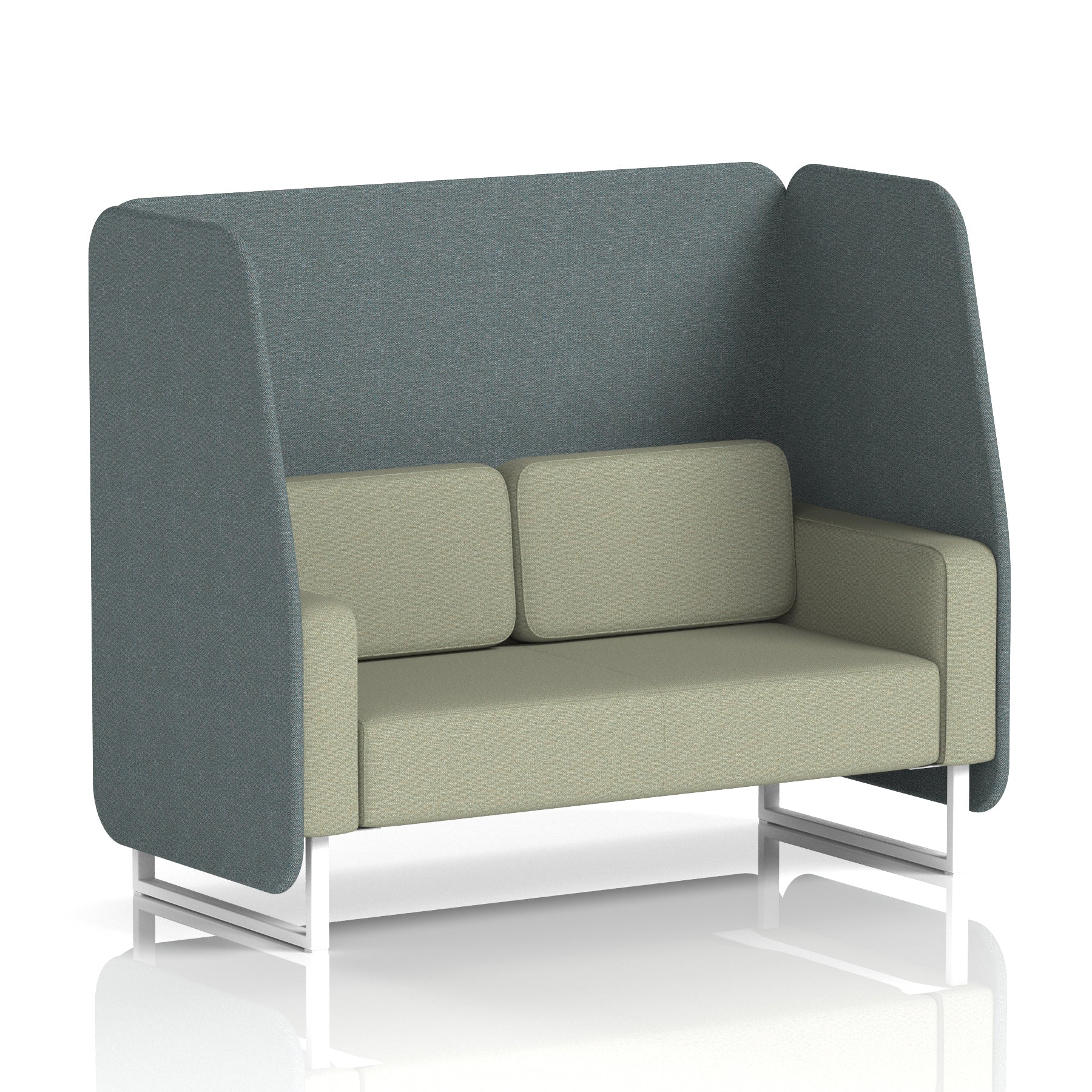 Brixworth Open Office Booth Pod, 1–3 Seater, Multiple Two-Tone Colour Options, Black or White Frame, Plywood & Fabric, Self-Assembly, 10yr Frame/5yr Fabric Warranty