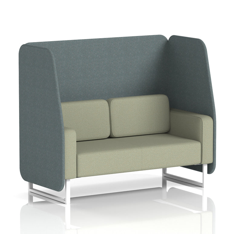Brixworth Open Office Booth Pod, 1–3 Seater, Multiple Two-Tone Colour Options, Black or White Frame, Plywood & Fabric, Self-Assembly, 10yr Frame/5yr Fabric Warranty