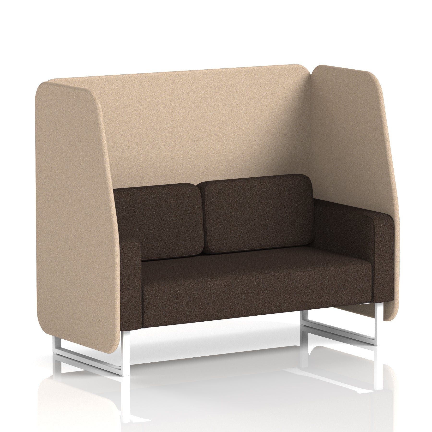 Brixworth Open Office Booth Pod, 1–3 Seater, Multiple Two-Tone Colour Options, Black or White Frame, Plywood & Fabric, Self-Assembly, 10yr Frame/5yr Fabric Warranty