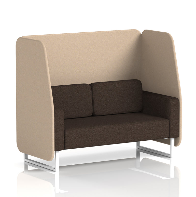 Brixworth Open Office Booth Pod, 1–3 Seater, Multiple Two-Tone Colour Options, Black or White Frame, Plywood & Fabric, Self-Assembly, 10yr Frame/5yr Fabric Warranty