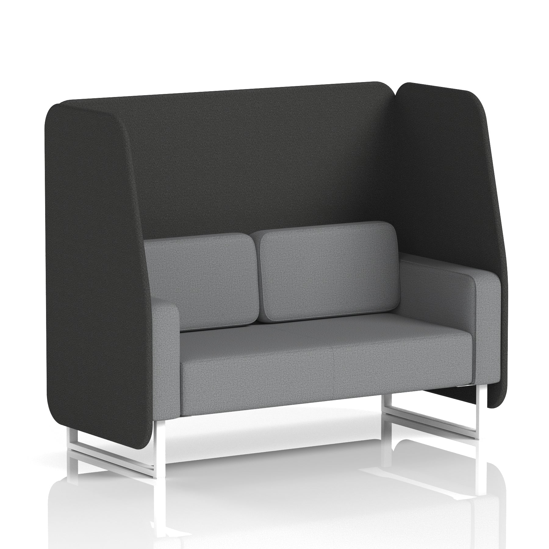 Brixworth Open Office Booth Pod, 1–3 Seater, Multiple Two-Tone Colour Options, Black or White Frame, Plywood & Fabric, Self-Assembly, 10yr Frame/5yr Fabric Warranty
