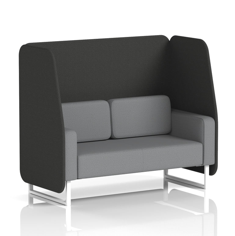 Brixworth Open Office Booth Pod, 1–3 Seater, Multiple Two-Tone Colour Options, Black or White Frame, Plywood & Fabric, Self-Assembly, 10yr Frame/5yr Fabric Warranty