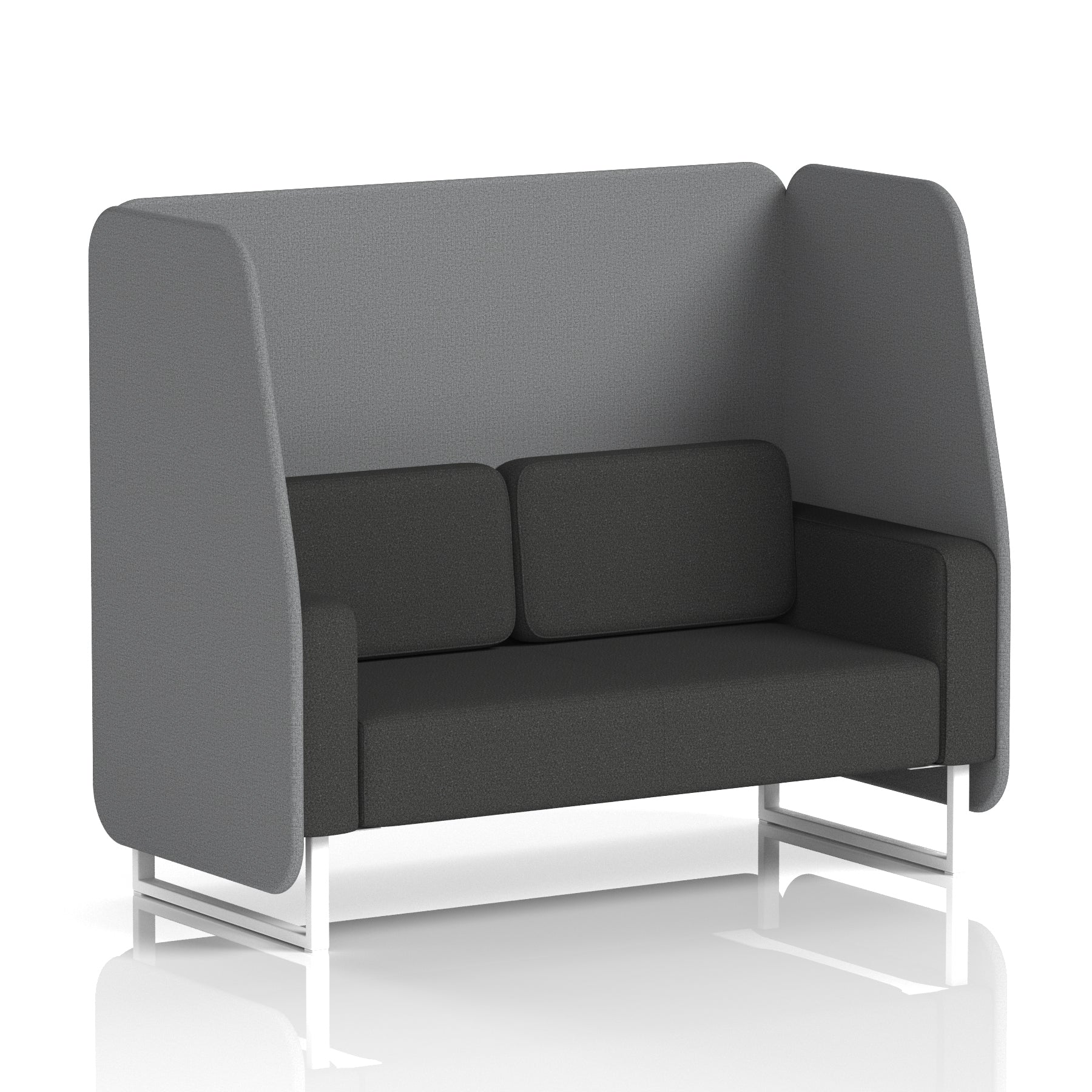 Brixworth Open Office Booth Pod, 1–3 Seater, Multiple Two-Tone Colour Options, Black or White Frame, Plywood & Fabric, Self-Assembly, 10yr Frame/5yr Fabric Warranty