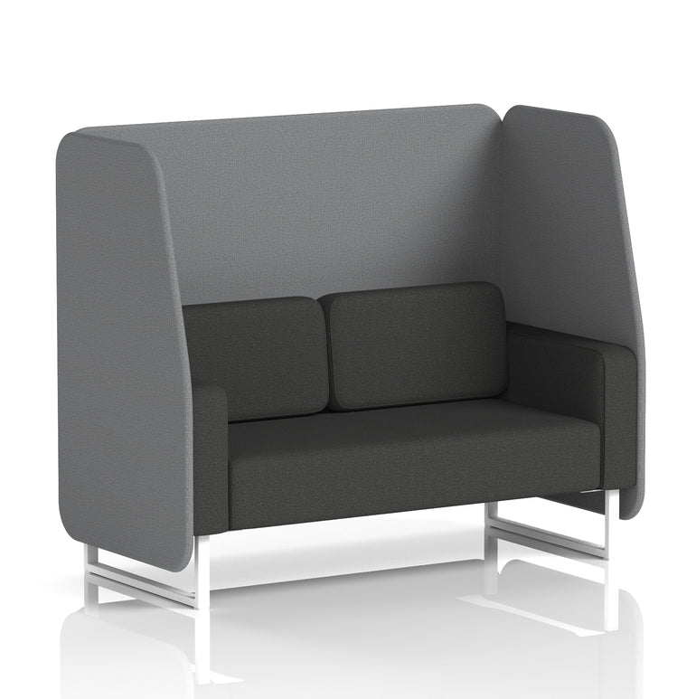 Brixworth Open Office Booth Pod, 1–3 Seater, Multiple Two-Tone Colour Options, Black or White Frame, Plywood & Fabric, Self-Assembly, 10yr Frame/5yr Fabric Warranty