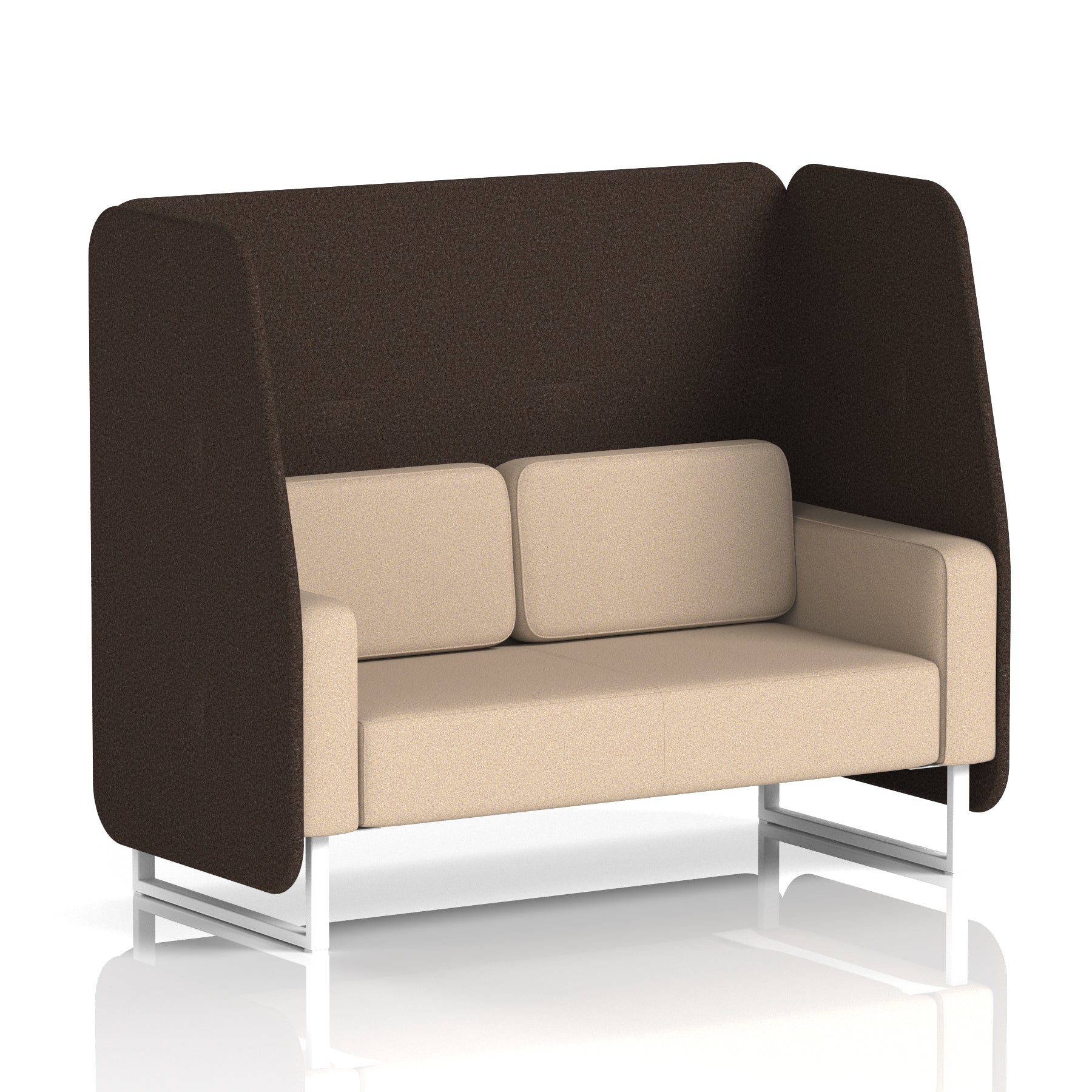 Brixworth Open Office Booth Pod, 1–3 Seater, Multiple Two-Tone Colour Options, Black or White Frame, Plywood & Fabric, Self-Assembly, 10yr Frame/5yr Fabric Warranty