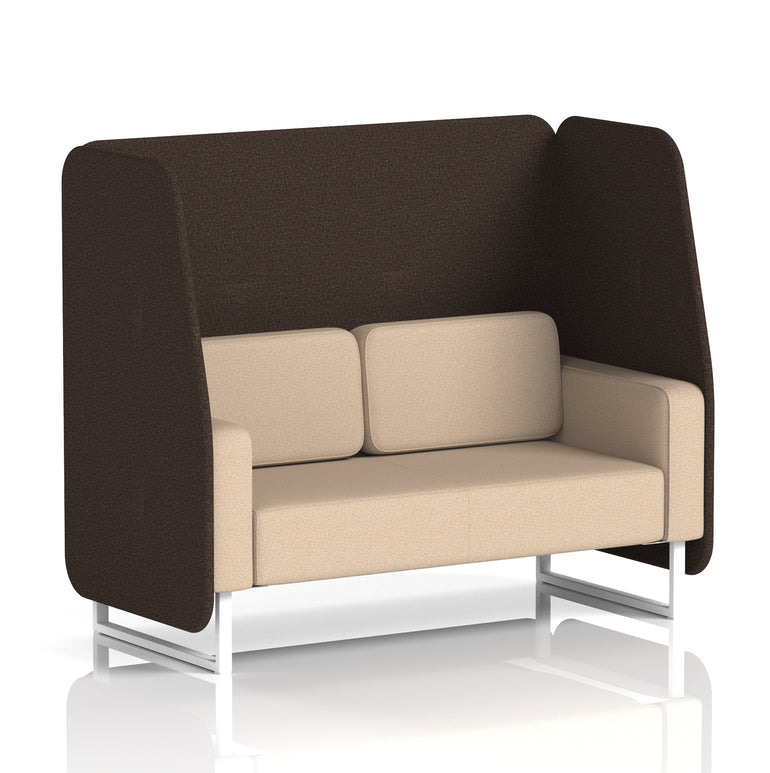 Brixworth Open Office Booth Pod, 1–3 Seater, Multiple Two-Tone Colour Options, Black or White Frame, Plywood & Fabric, Self-Assembly, 10yr Frame/5yr Fabric Warranty