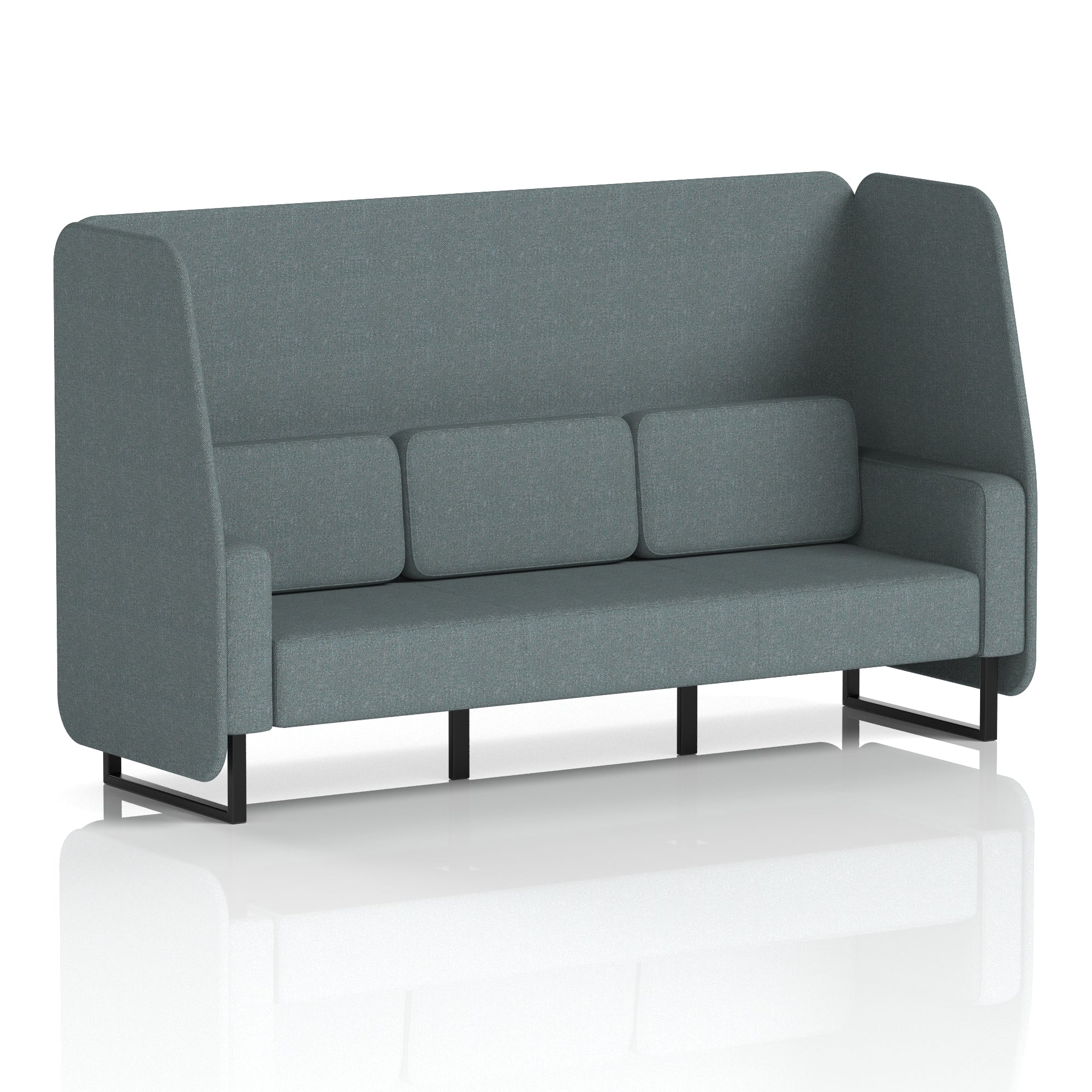 Brixworth Open Booth Single Tone – 1/2/3 Seater, Multiple Panel & Sofa Colours, Black or White Frame, Self-Assembly, Plywood & Fabric, 10yr Frame Warranty – Office Seating Pod