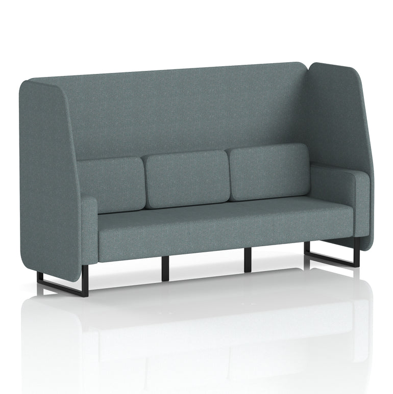 Brixworth Open Booth Single Tone – 1/2/3 Seater, Multiple Panel & Sofa Colours, Black or White Frame, Self-Assembly, Plywood & Fabric, 10yr Frame Warranty – Office Seating Pod