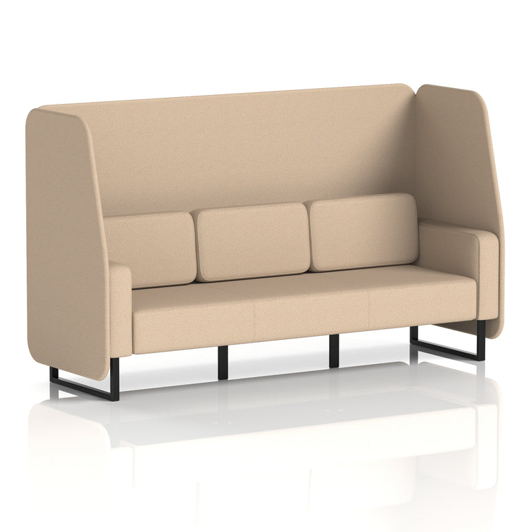 Brixworth Open Booth Single Tone – 1/2/3 Seater, Multiple Panel & Sofa Colours, Black or White Frame, Self-Assembly, Plywood & Fabric, 10yr Frame Warranty – Office Seating Pod