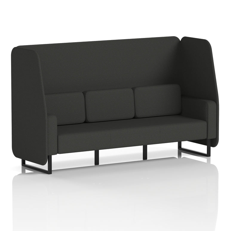 Brixworth Open Booth Single Tone – 1/2/3 Seater, Multiple Panel & Sofa Colours, Black or White Frame, Self-Assembly, Plywood & Fabric, 10yr Frame Warranty – Office Seating Pod