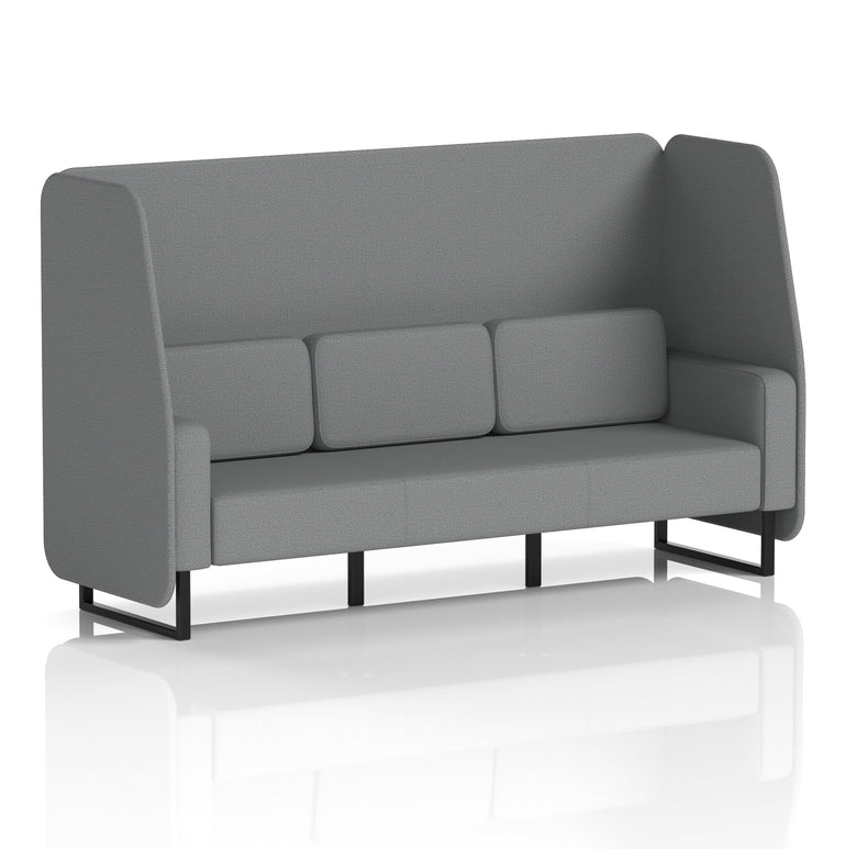 Brixworth Open Booth Single Tone – 1/2/3 Seater, Multiple Panel & Sofa Colours, Black or White Frame, Self-Assembly, Plywood & Fabric, 10yr Frame Warranty – Office Seating Pod