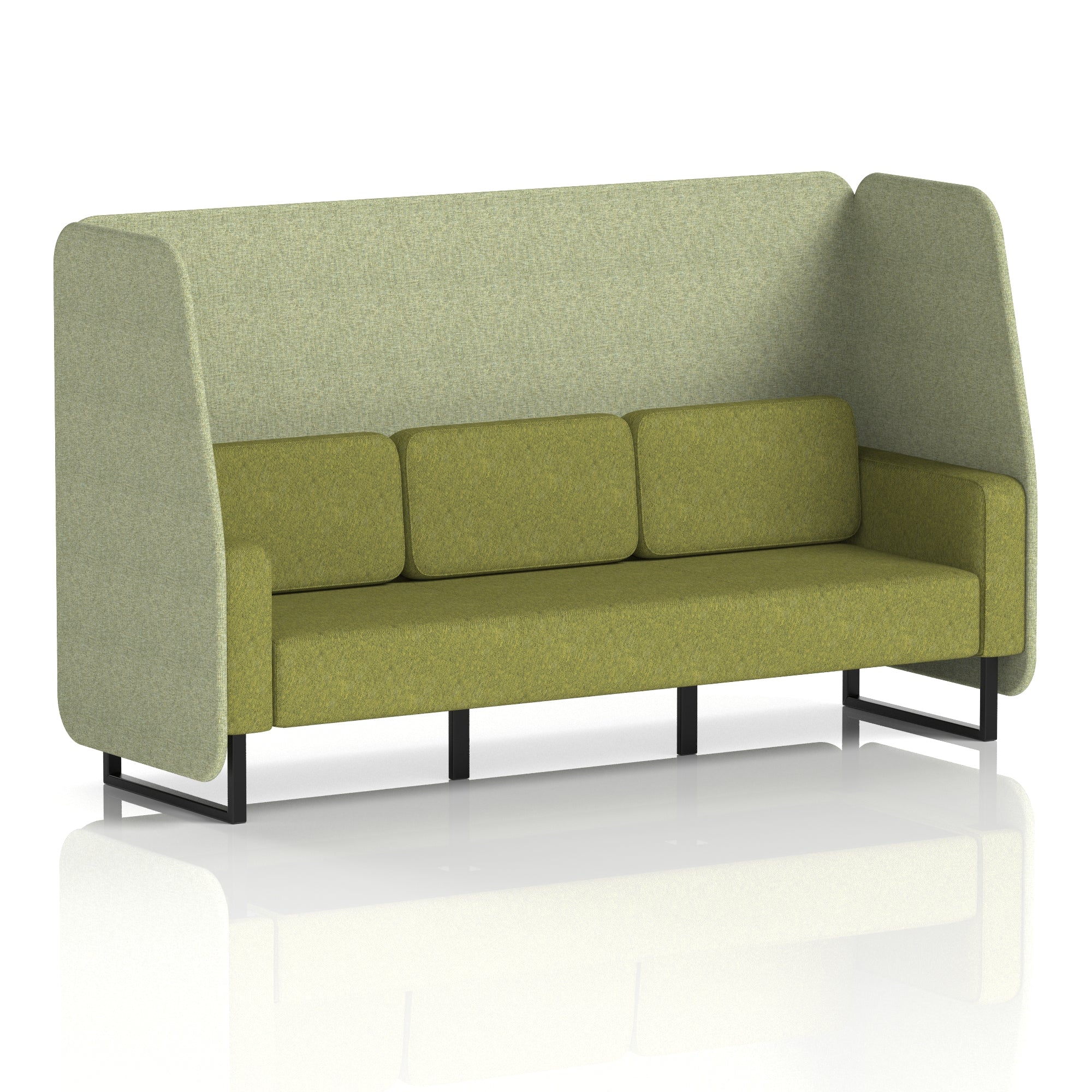 Brixworth Open Office Booth Pod, 1–3 Seater, Multiple Two-Tone Colour Options, Black or White Frame, Plywood & Fabric, Self-Assembly, 10yr Frame/5yr Fabric Warranty