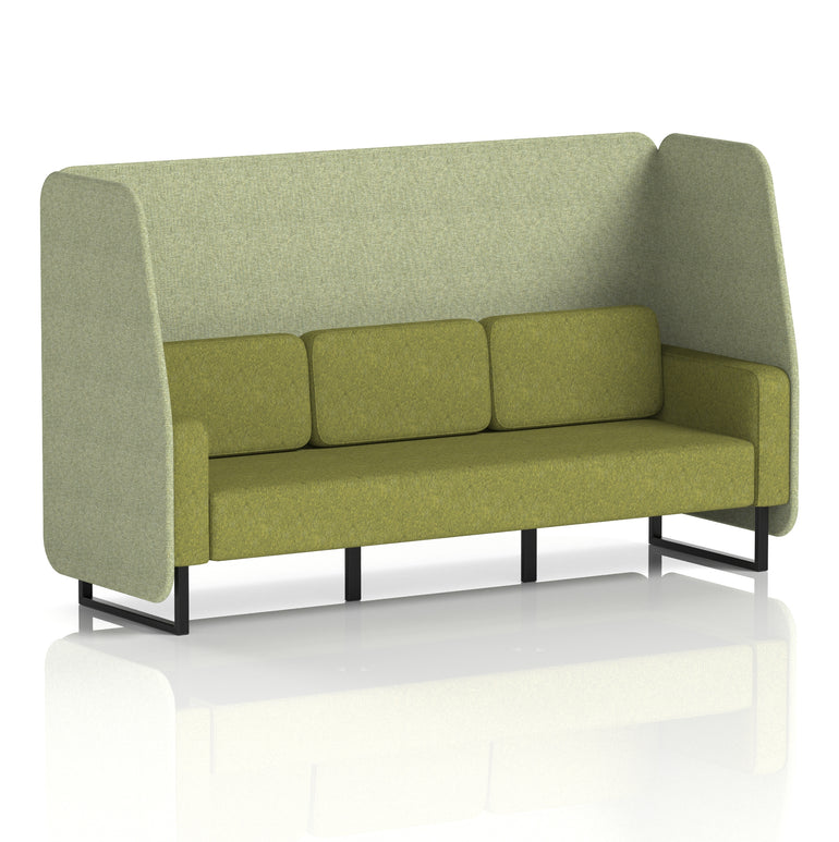 Brixworth Open Office Booth Pod, 1–3 Seater, Multiple Two-Tone Colour Options, Black or White Frame, Plywood & Fabric, Self-Assembly, 10yr Frame/5yr Fabric Warranty