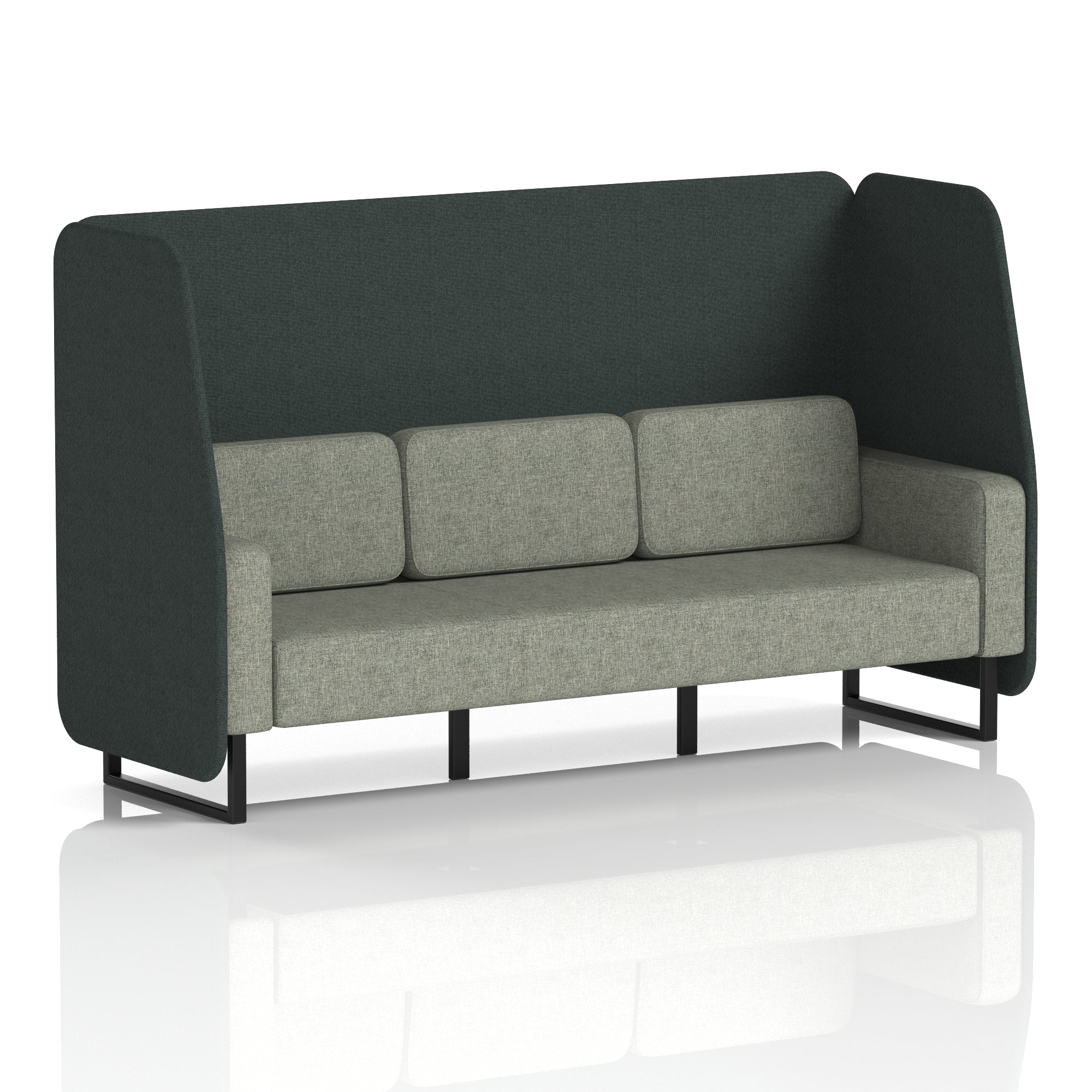 Brixworth Open Office Booth Pod, 1–3 Seater, Multiple Two-Tone Colour Options, Black or White Frame, Plywood & Fabric, Self-Assembly, 10yr Frame/5yr Fabric Warranty