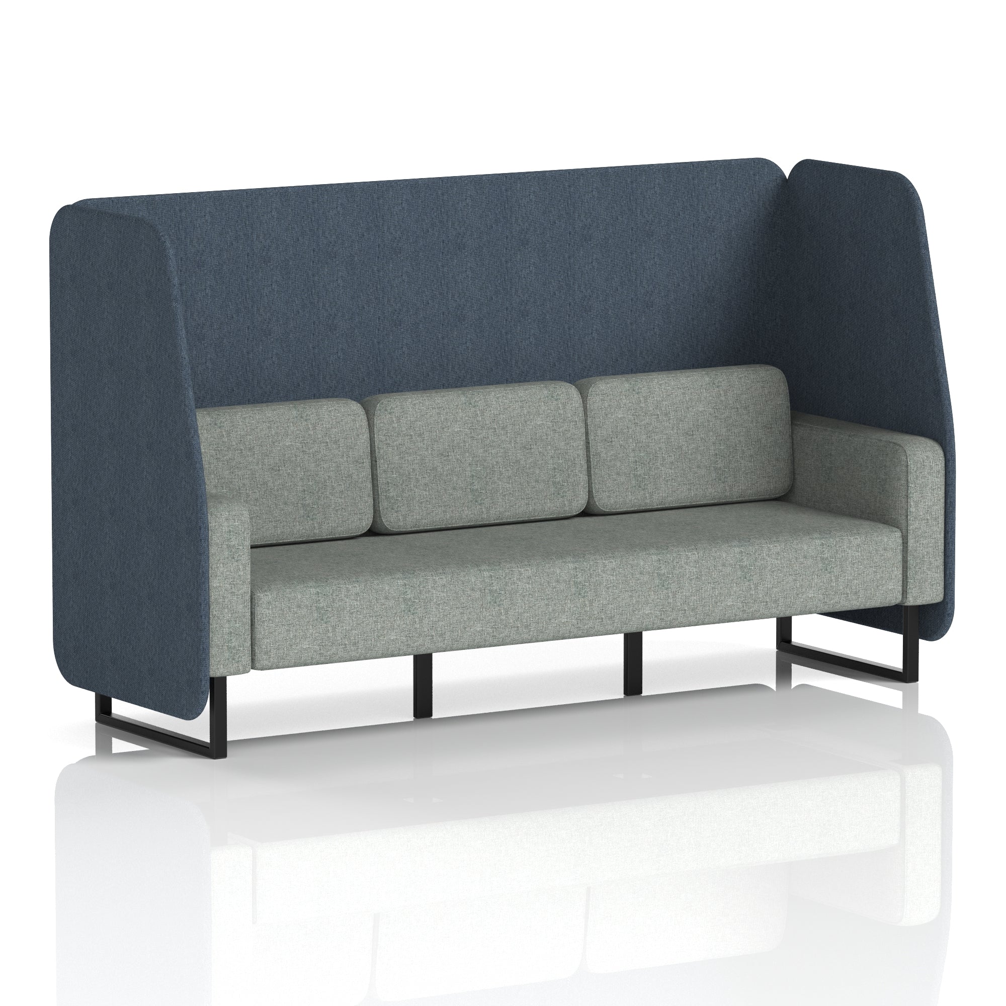 Brixworth Open Office Booth Pod, 1–3 Seater, Multiple Two-Tone Colour Options, Black or White Frame, Plywood & Fabric, Self-Assembly, 10yr Frame/5yr Fabric Warranty
