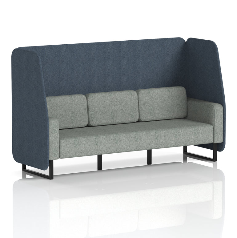 Brixworth Open Office Booth Pod, 1–3 Seater, Multiple Two-Tone Colour Options, Black or White Frame, Plywood & Fabric, Self-Assembly, 10yr Frame/5yr Fabric Warranty