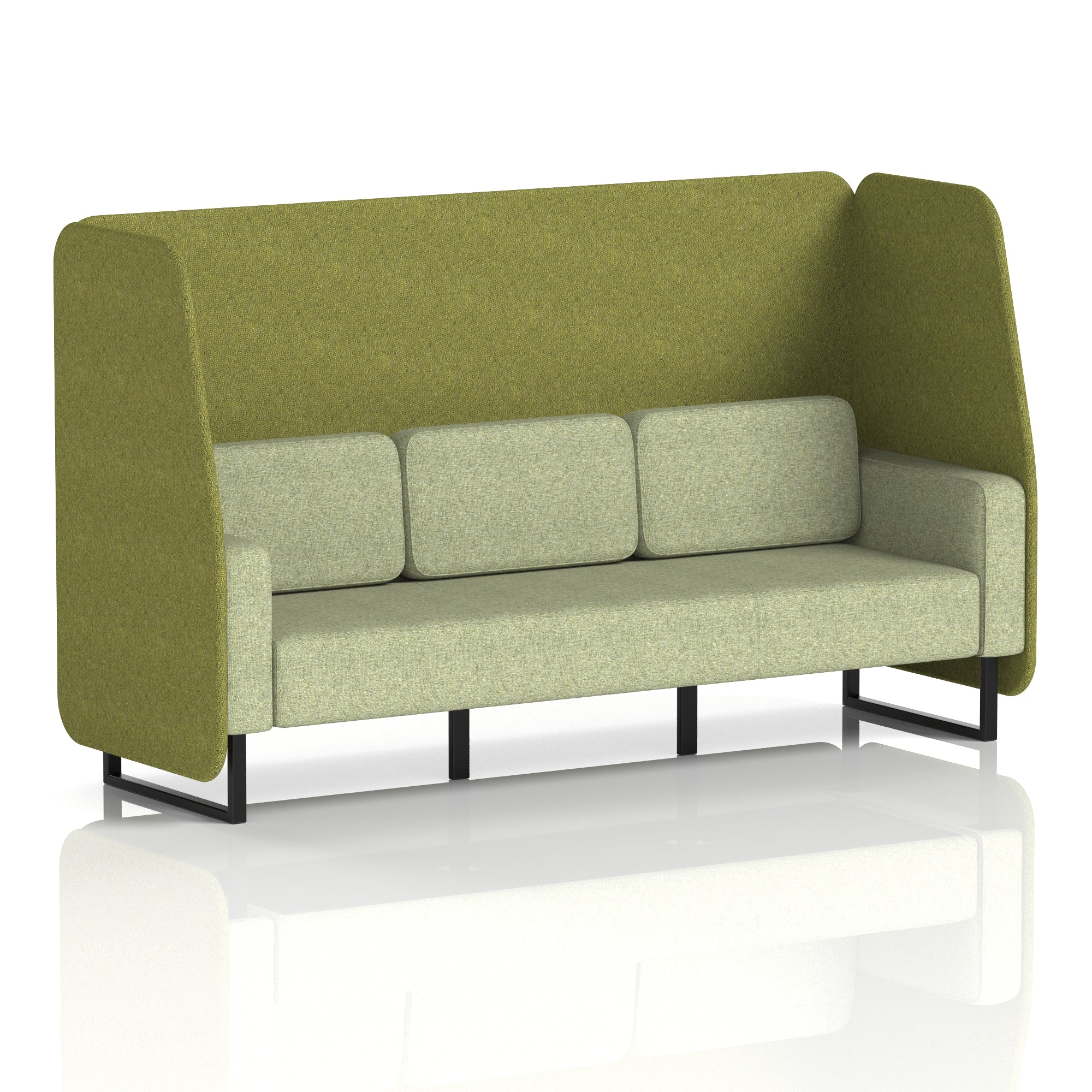Brixworth Open Office Booth Pod, 1–3 Seater, Multiple Two-Tone Colour Options, Black or White Frame, Plywood & Fabric, Self-Assembly, 10yr Frame/5yr Fabric Warranty