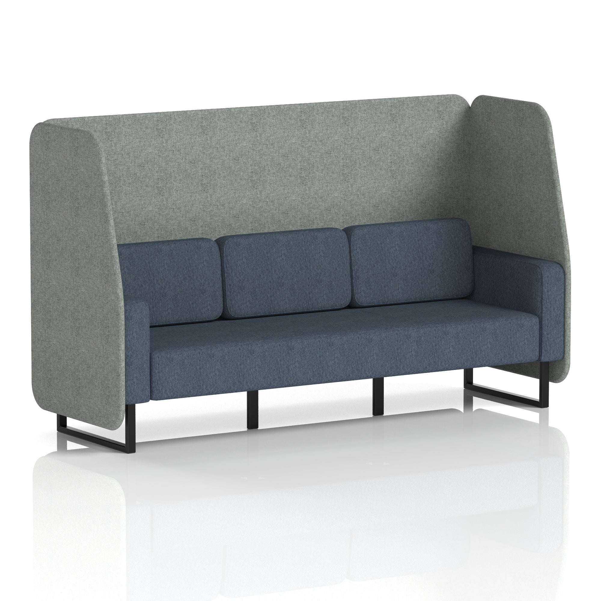 Brixworth Open Office Booth Pod, 1–3 Seater, Multiple Two-Tone Colour Options, Black or White Frame, Plywood & Fabric, Self-Assembly, 10yr Frame/5yr Fabric Warranty