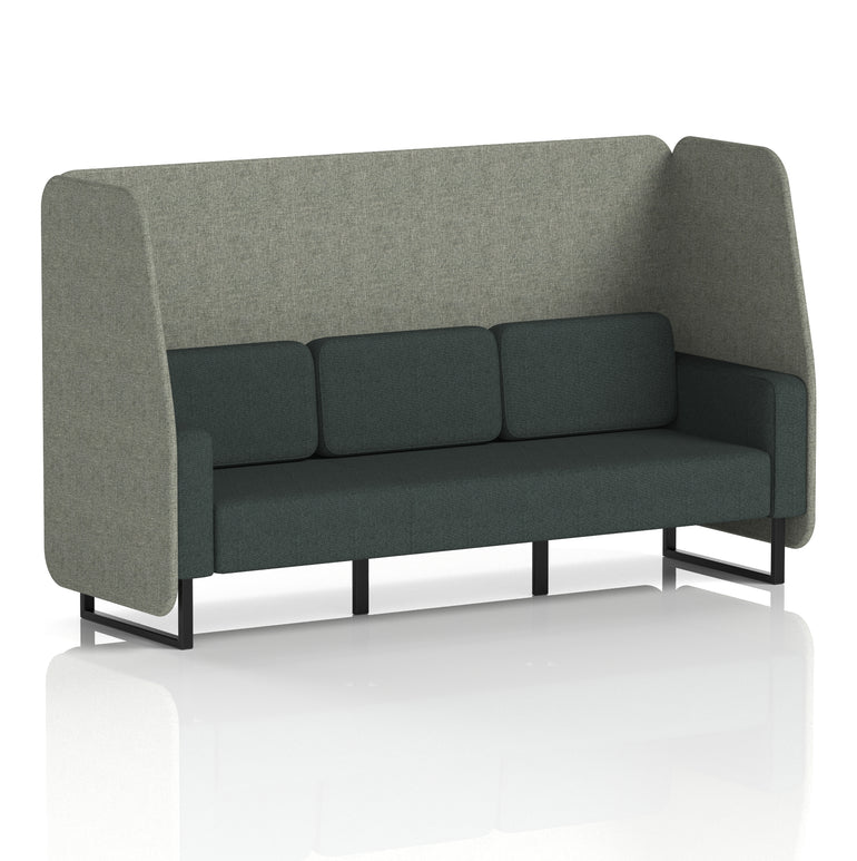 Brixworth Open Office Booth Pod, 1–3 Seater, Multiple Two-Tone Colour Options, Black or White Frame, Plywood & Fabric, Self-Assembly, 10yr Frame/5yr Fabric Warranty