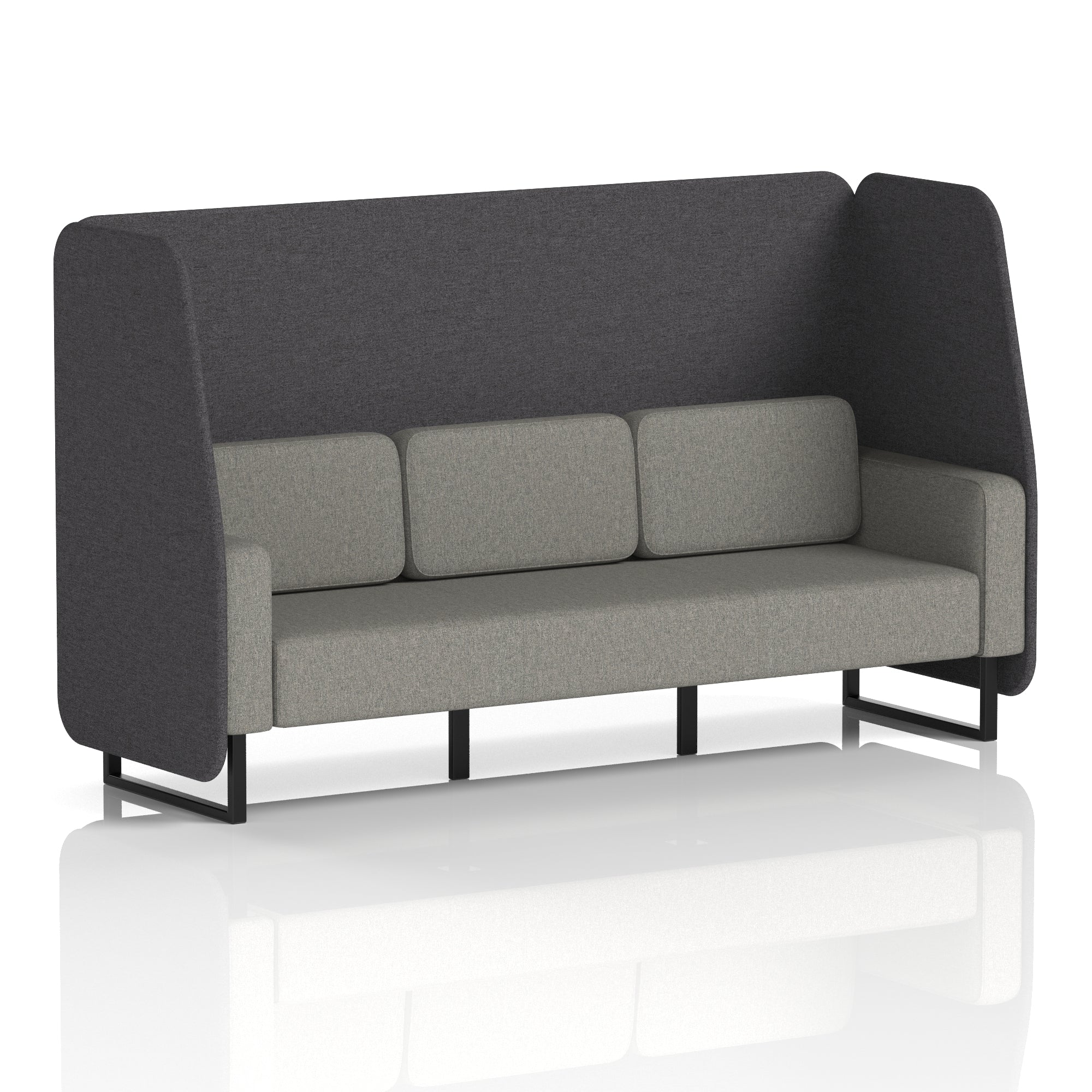 Brixworth Open Office Booth Pod, 1–3 Seater, Multiple Two-Tone Colour Options, Black or White Frame, Plywood & Fabric, Self-Assembly, 10yr Frame/5yr Fabric Warranty