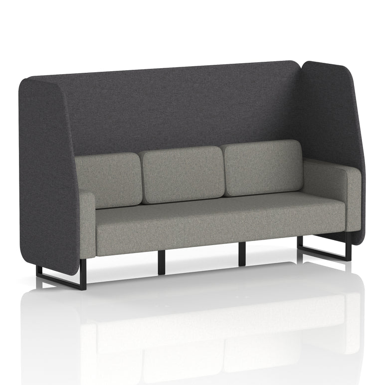 Brixworth Open Office Booth Pod, 1–3 Seater, Multiple Two-Tone Colour Options, Black or White Frame, Plywood & Fabric, Self-Assembly, 10yr Frame/5yr Fabric Warranty