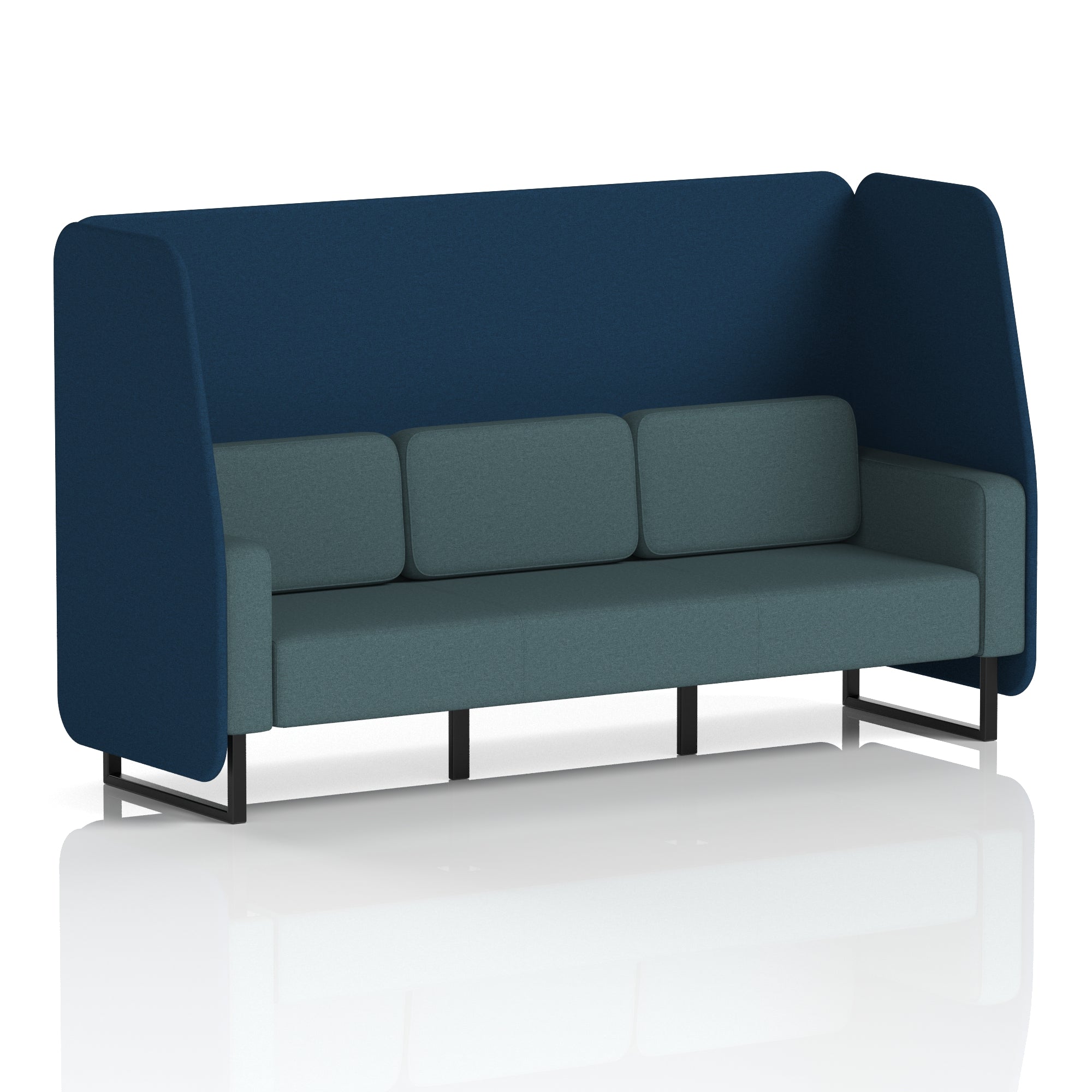 Brixworth Open Office Booth Pod, 1–3 Seater, Multiple Two-Tone Colour Options, Black or White Frame, Plywood & Fabric, Self-Assembly, 10yr Frame/5yr Fabric Warranty