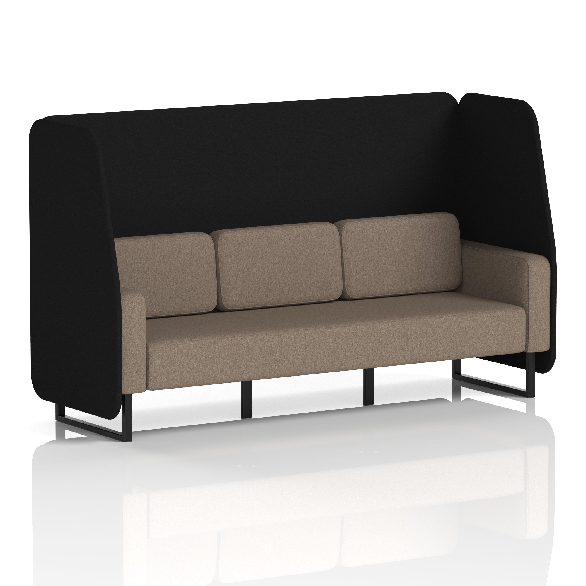Brixworth Open Office Booth Pod, 1–3 Seater, Multiple Two-Tone Colour Options, Black or White Frame, Plywood & Fabric, Self-Assembly, 10yr Frame/5yr Fabric Warranty