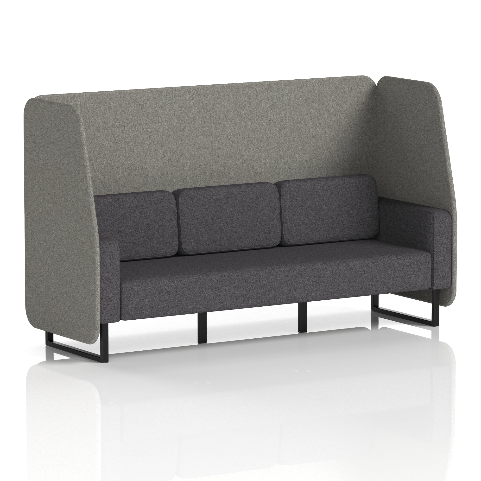Brixworth Open Office Booth Pod, 1–3 Seater, Multiple Two-Tone Colour Options, Black or White Frame, Plywood & Fabric, Self-Assembly, 10yr Frame/5yr Fabric Warranty