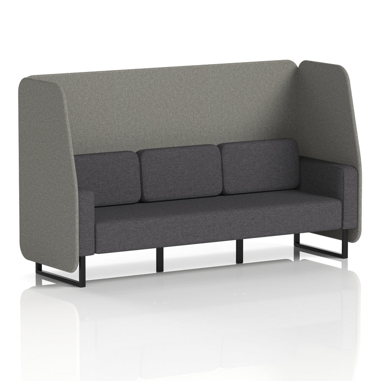 Brixworth Open Office Booth Pod, 1–3 Seater, Multiple Two-Tone Colour Options, Black or White Frame, Plywood & Fabric, Self-Assembly, 10yr Frame/5yr Fabric Warranty