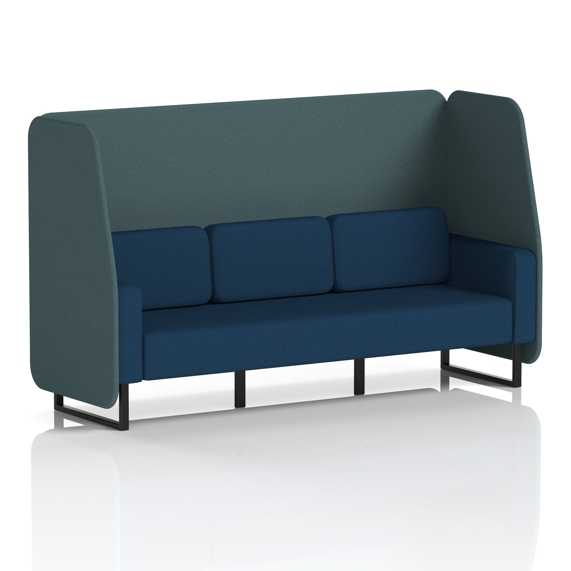 Brixworth Open Office Booth Pod, 1–3 Seater, Multiple Two-Tone Colour Options, Black or White Frame, Plywood & Fabric, Self-Assembly, 10yr Frame/5yr Fabric Warranty