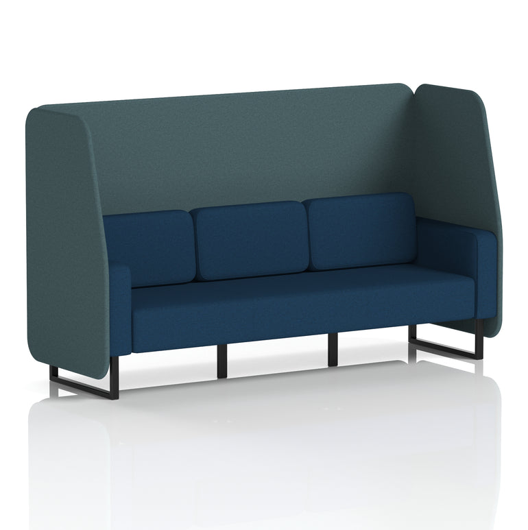 Brixworth Open Office Booth Pod, 1–3 Seater, Multiple Two-Tone Colour Options, Black or White Frame, Plywood & Fabric, Self-Assembly, 10yr Frame/5yr Fabric Warranty