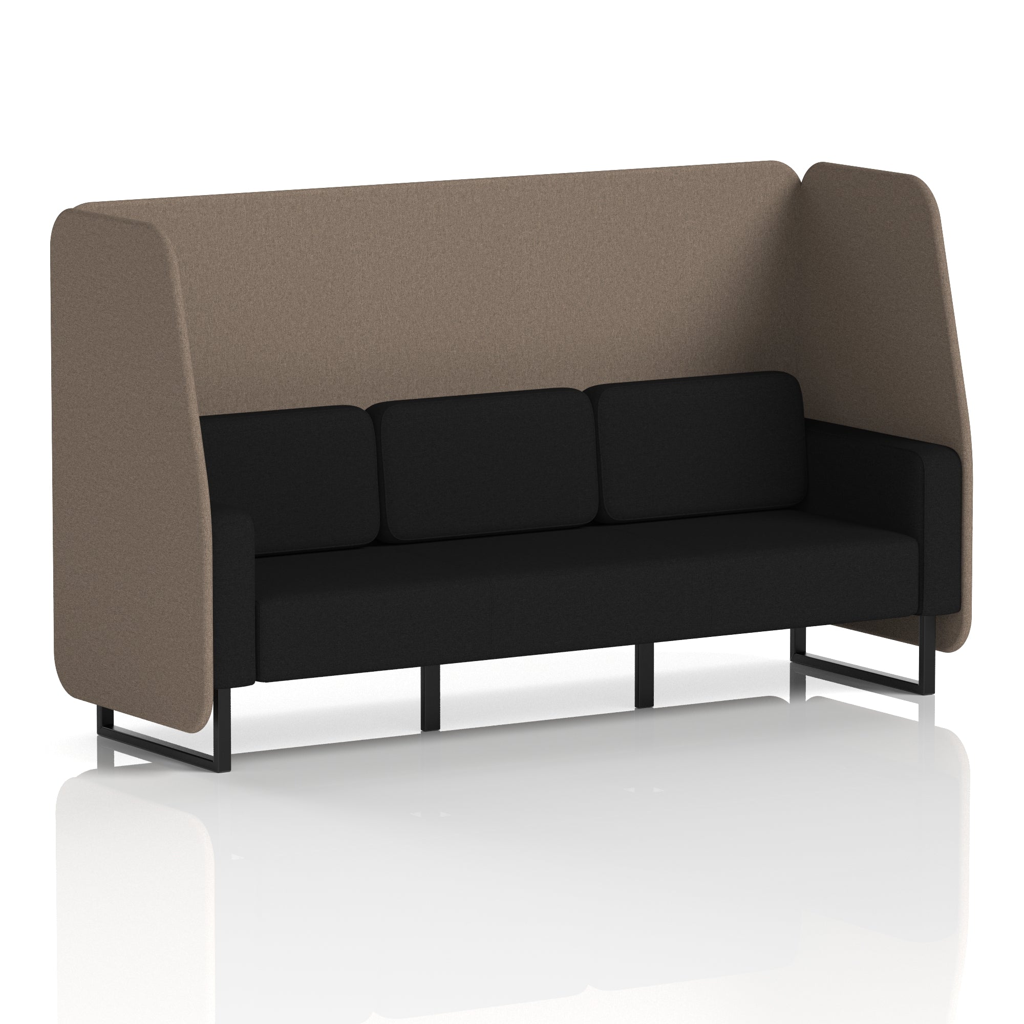 Brixworth Open Office Booth Pod, 1–3 Seater, Multiple Two-Tone Colour Options, Black or White Frame, Plywood & Fabric, Self-Assembly, 10yr Frame/5yr Fabric Warranty