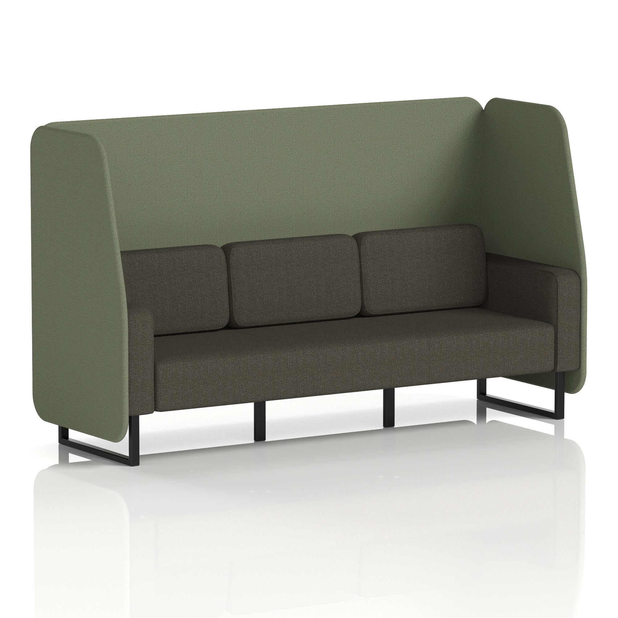 Brixworth Open Office Booth Pod, 1–3 Seater, Multiple Two-Tone Colour Options, Black or White Frame, Plywood & Fabric, Self-Assembly, 10yr Frame/5yr Fabric Warranty