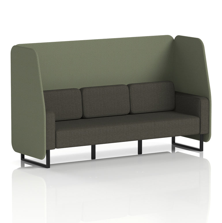 Brixworth Open Office Booth Pod, 1–3 Seater, Multiple Two-Tone Colour Options, Black or White Frame, Plywood & Fabric, Self-Assembly, 10yr Frame/5yr Fabric Warranty