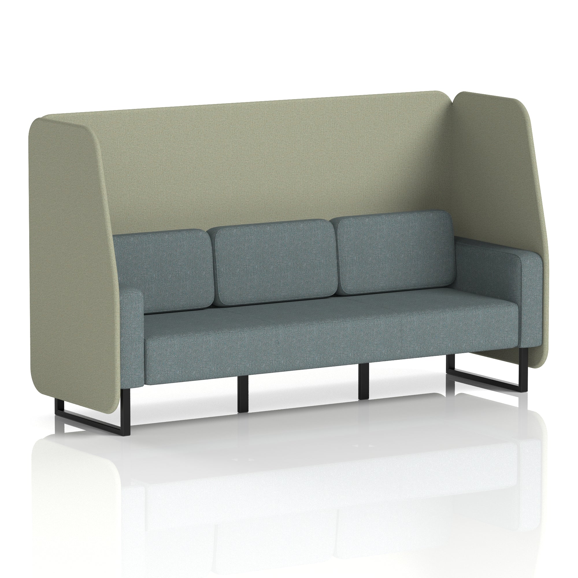 Brixworth Open Office Booth Pod, 1–3 Seater, Multiple Two-Tone Colour Options, Black or White Frame, Plywood & Fabric, Self-Assembly, 10yr Frame/5yr Fabric Warranty