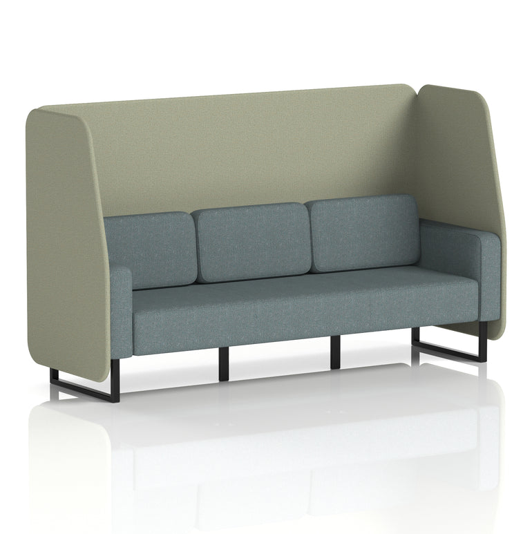 Brixworth Open Office Booth Pod, 1–3 Seater, Multiple Two-Tone Colour Options, Black or White Frame, Plywood & Fabric, Self-Assembly, 10yr Frame/5yr Fabric Warranty
