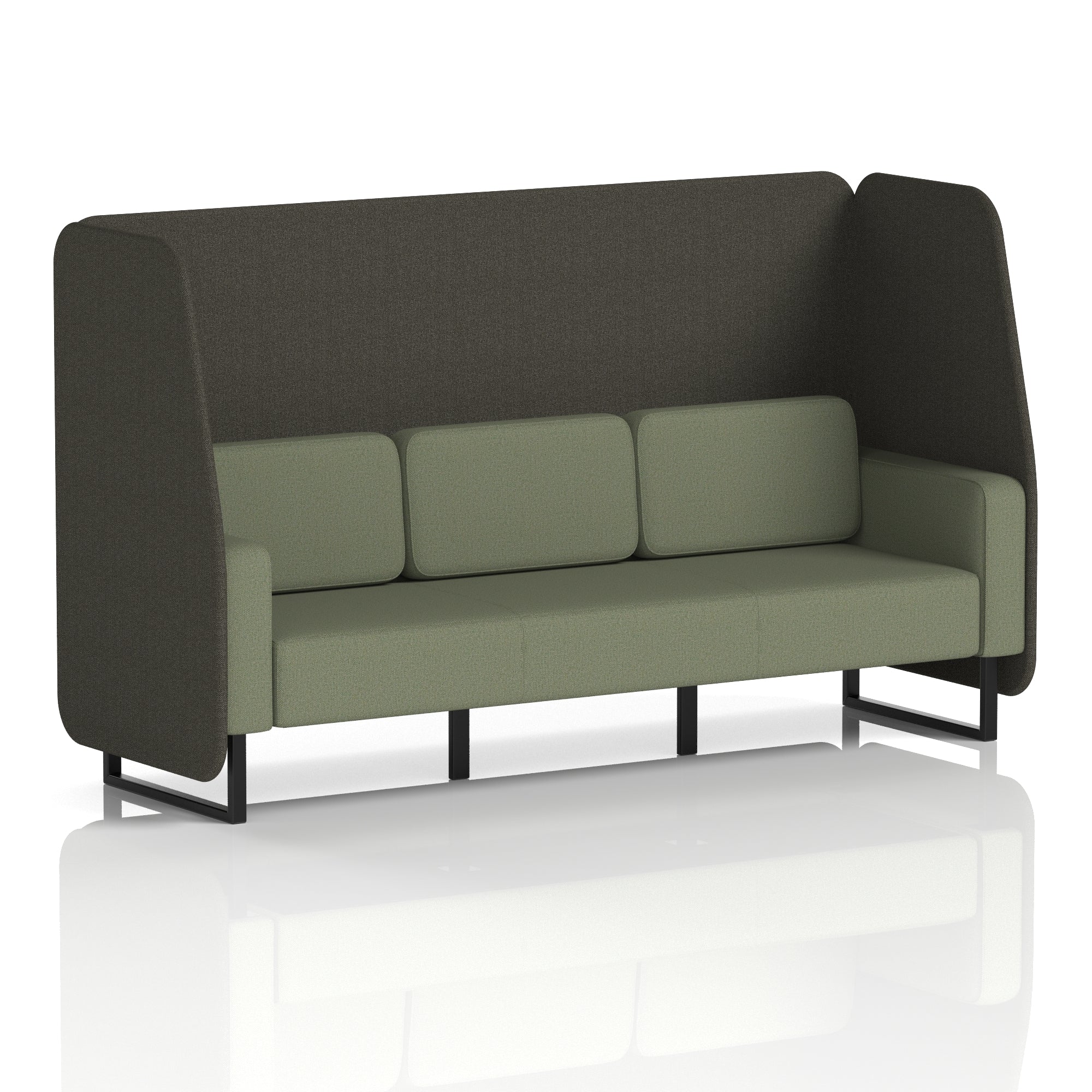 Brixworth Open Office Booth Pod, 1–3 Seater, Multiple Two-Tone Colour Options, Black or White Frame, Plywood & Fabric, Self-Assembly, 10yr Frame/5yr Fabric Warranty