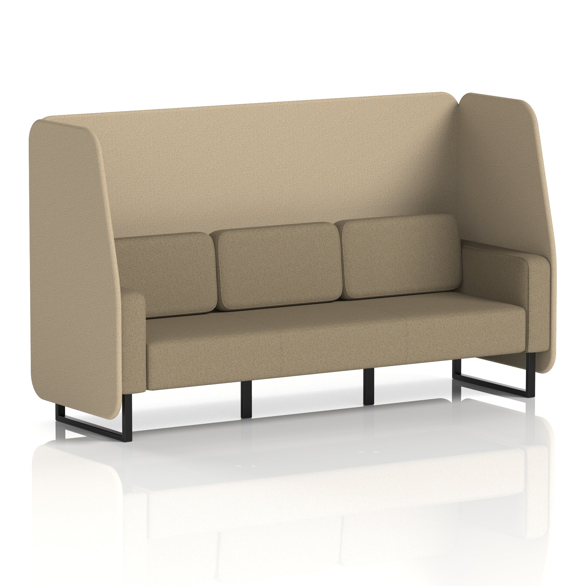 Brixworth Open Office Booth Pod, 1–3 Seater, Multiple Two-Tone Colour Options, Black or White Frame, Plywood & Fabric, Self-Assembly, 10yr Frame/5yr Fabric Warranty