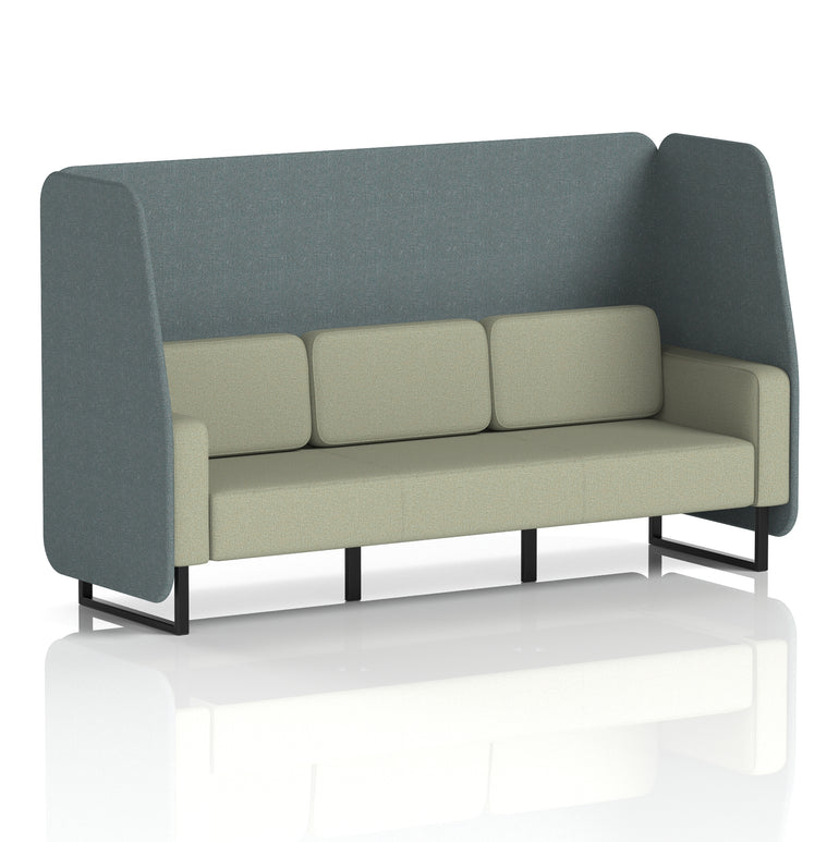 Brixworth Open Office Booth Pod, 1–3 Seater, Multiple Two-Tone Colour Options, Black or White Frame, Plywood & Fabric, Self-Assembly, 10yr Frame/5yr Fabric Warranty