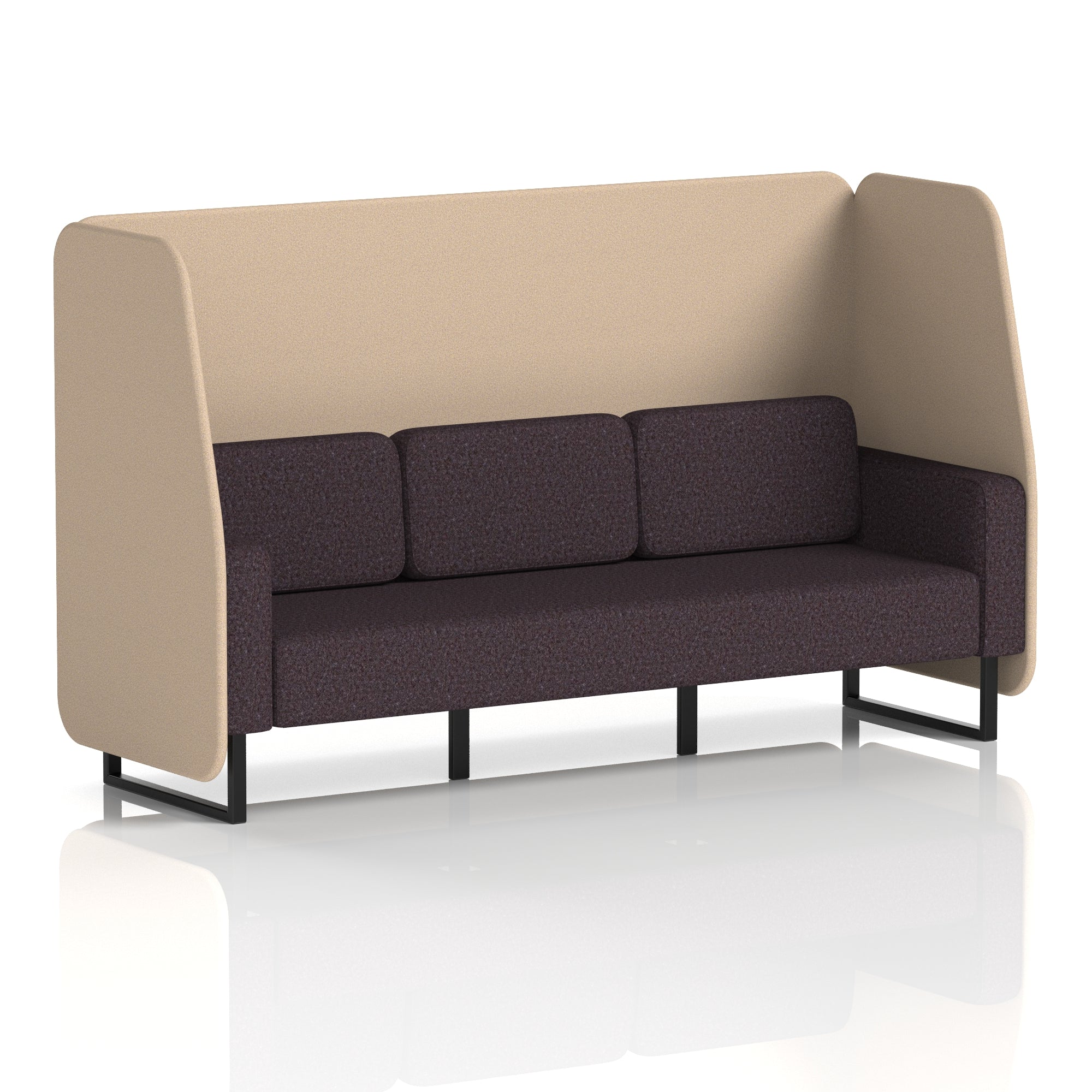 Brixworth Open Office Booth Pod, 1–3 Seater, Multiple Two-Tone Colour Options, Black or White Frame, Plywood & Fabric, Self-Assembly, 10yr Frame/5yr Fabric Warranty