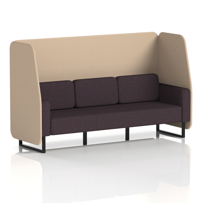 Brixworth Open Office Booth Pod, 1–3 Seater, Multiple Two-Tone Colour Options, Black or White Frame, Plywood & Fabric, Self-Assembly, 10yr Frame/5yr Fabric Warranty