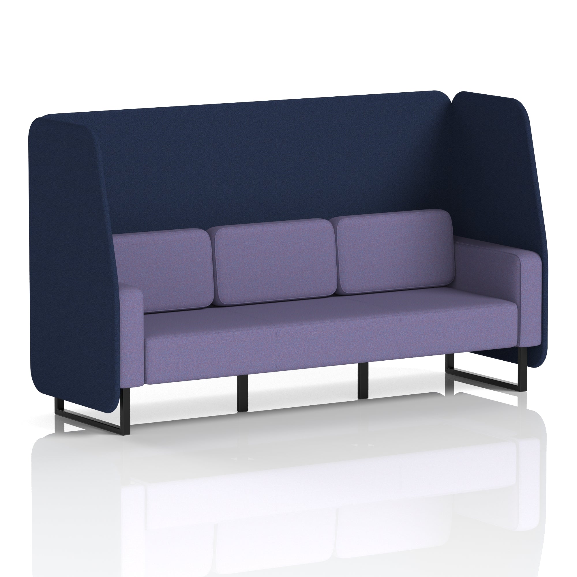 Brixworth Open Office Booth Pod, 1–3 Seater, Multiple Two-Tone Colour Options, Black or White Frame, Plywood & Fabric, Self-Assembly, 10yr Frame/5yr Fabric Warranty