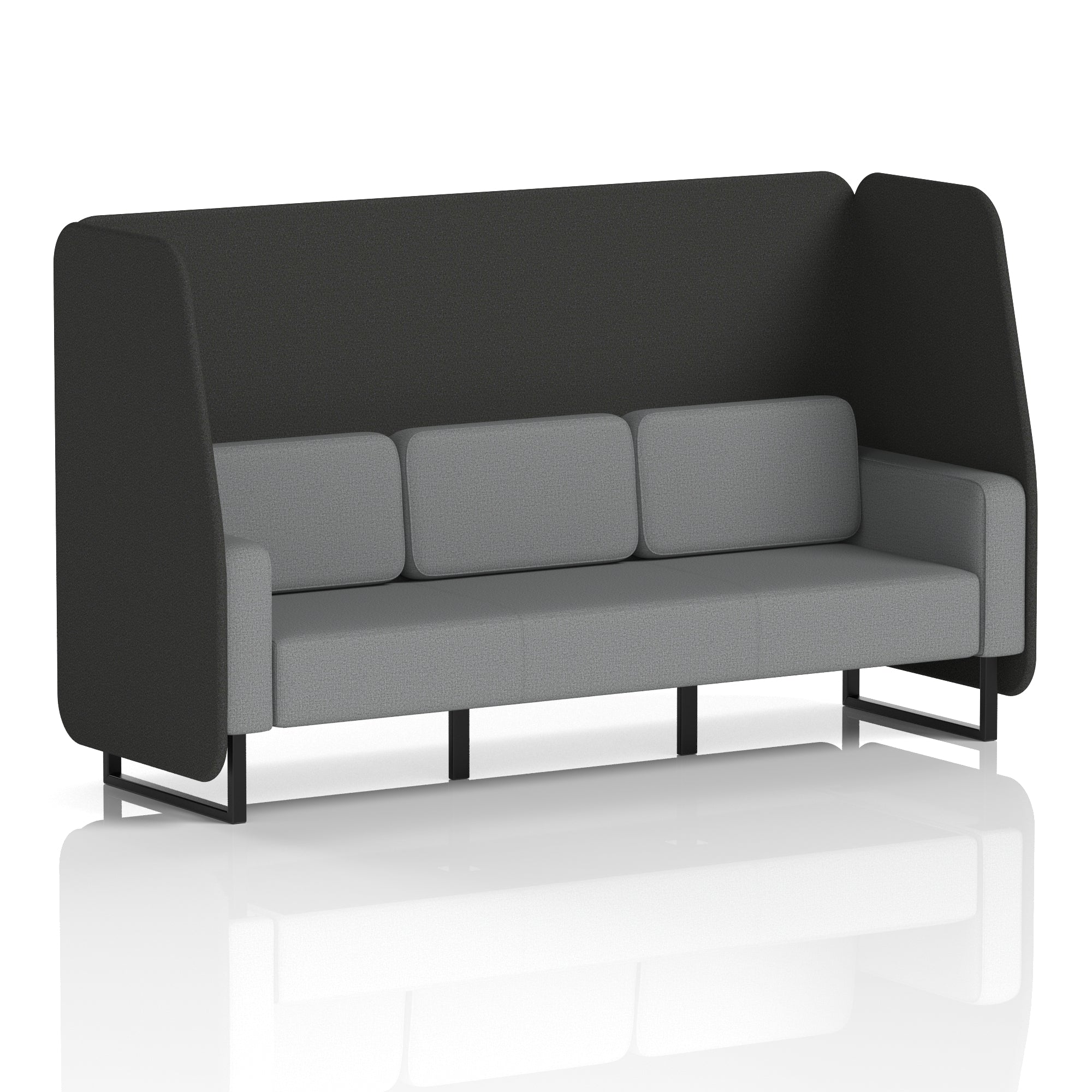 Brixworth Open Office Booth Pod, 1–3 Seater, Multiple Two-Tone Colour Options, Black or White Frame, Plywood & Fabric, Self-Assembly, 10yr Frame/5yr Fabric Warranty