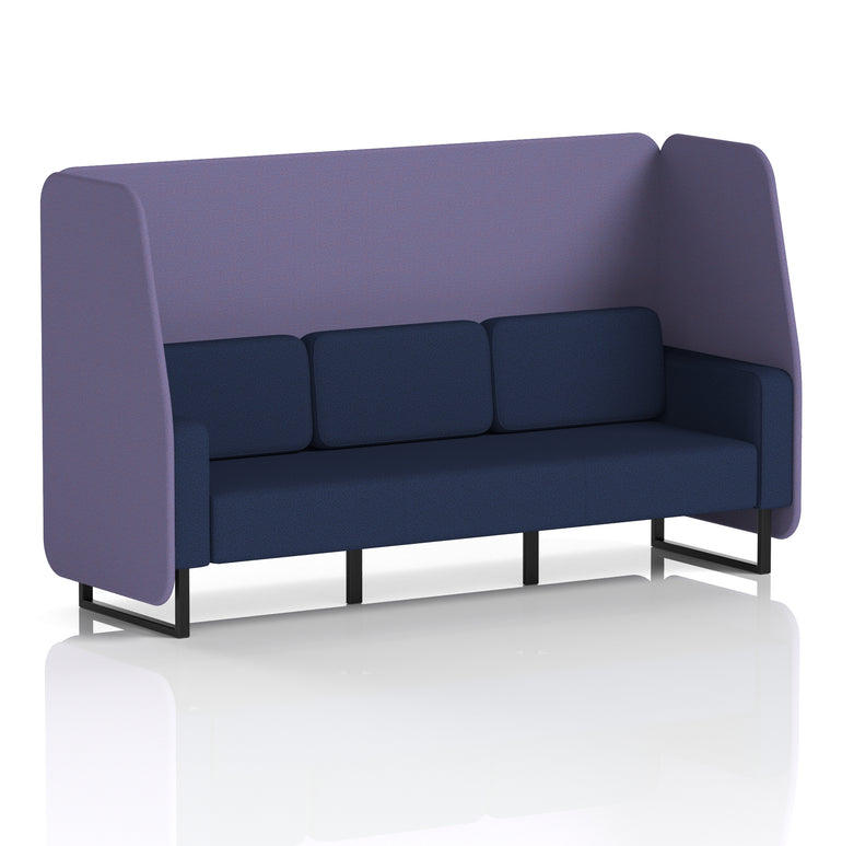 Brixworth Open Office Booth Pod, 1–3 Seater, Multiple Two-Tone Colour Options, Black or White Frame, Plywood & Fabric, Self-Assembly, 10yr Frame/5yr Fabric Warranty