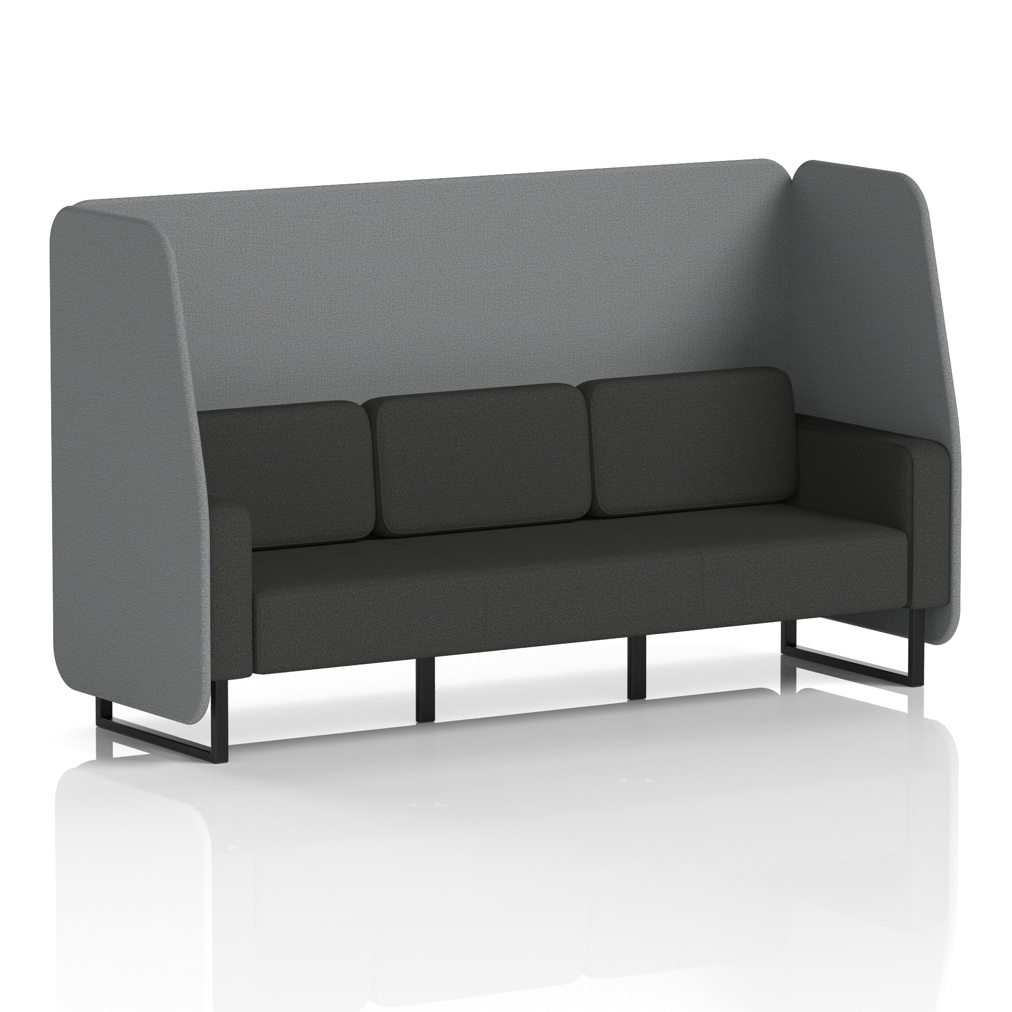 Brixworth Open Office Booth Pod, 1–3 Seater, Multiple Two-Tone Colour Options, Black or White Frame, Plywood & Fabric, Self-Assembly, 10yr Frame/5yr Fabric Warranty