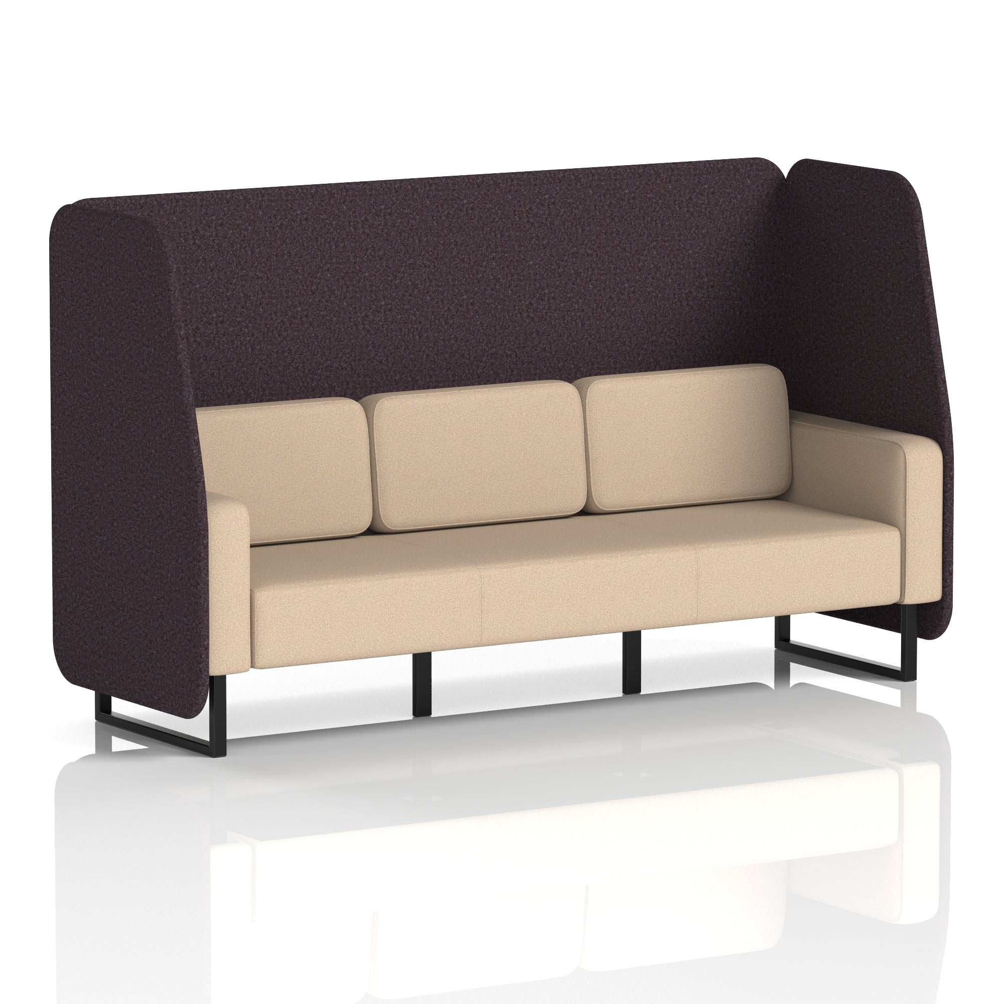 Brixworth Open Office Booth Pod, 1–3 Seater, Multiple Two-Tone Colour Options, Black or White Frame, Plywood & Fabric, Self-Assembly, 10yr Frame/5yr Fabric Warranty